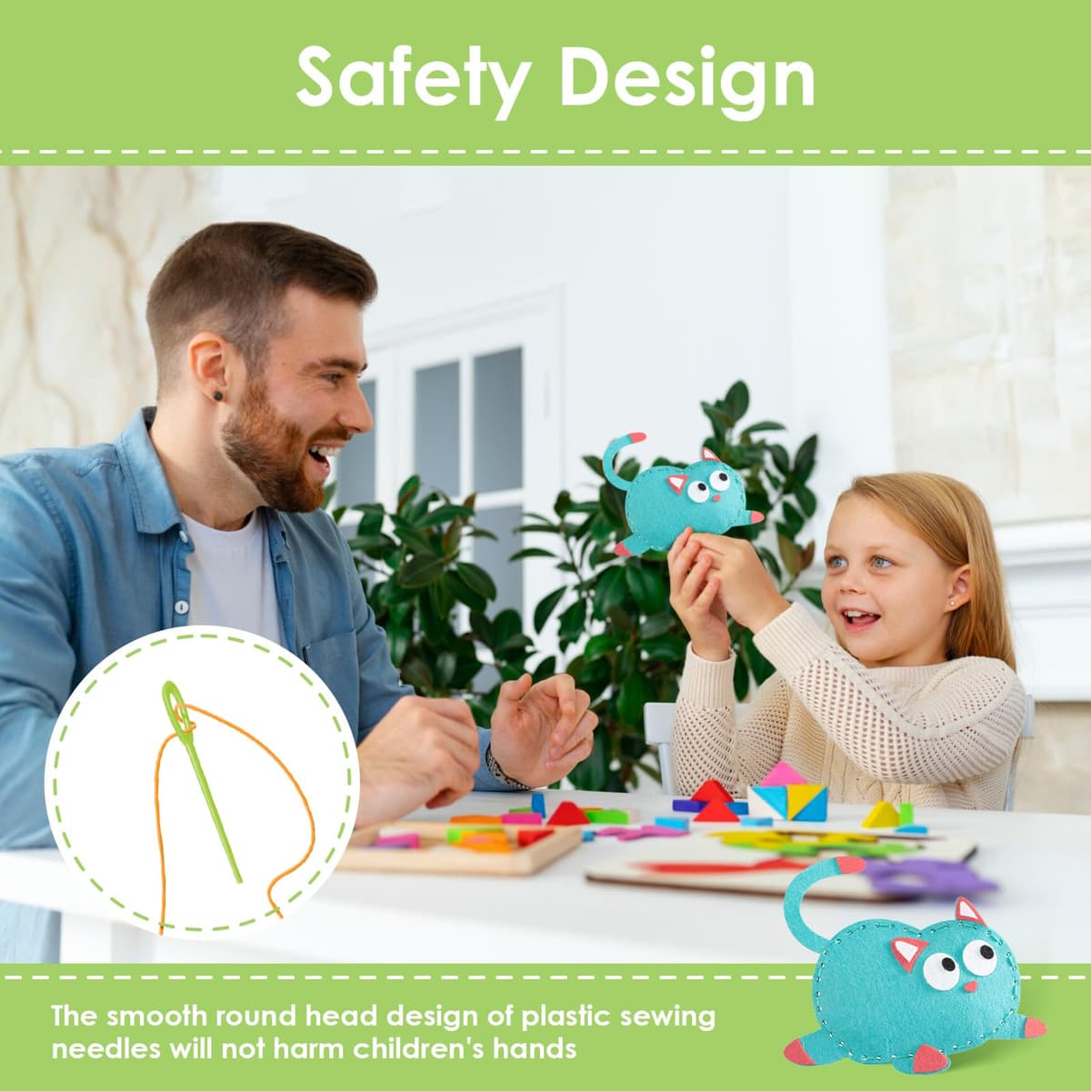LTMMC First Sewing Kit for Kids, 6pcs Cute Animal Felt Sewing Kit, Childrens Sewing Kits for Beginners, DIY Sewing Craft Kits for Kids — view 3