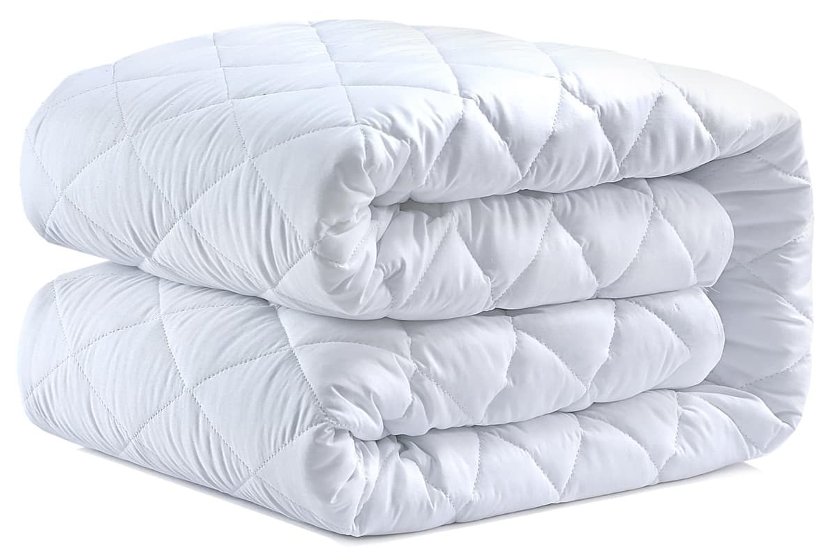Caroline Shatuik Mattress Protector Double Bed Extra Deep fitted 40cm Stretch Skirt Anti Allergy- Mattress Topper Cover(137 X 190cm) Not Waterproof