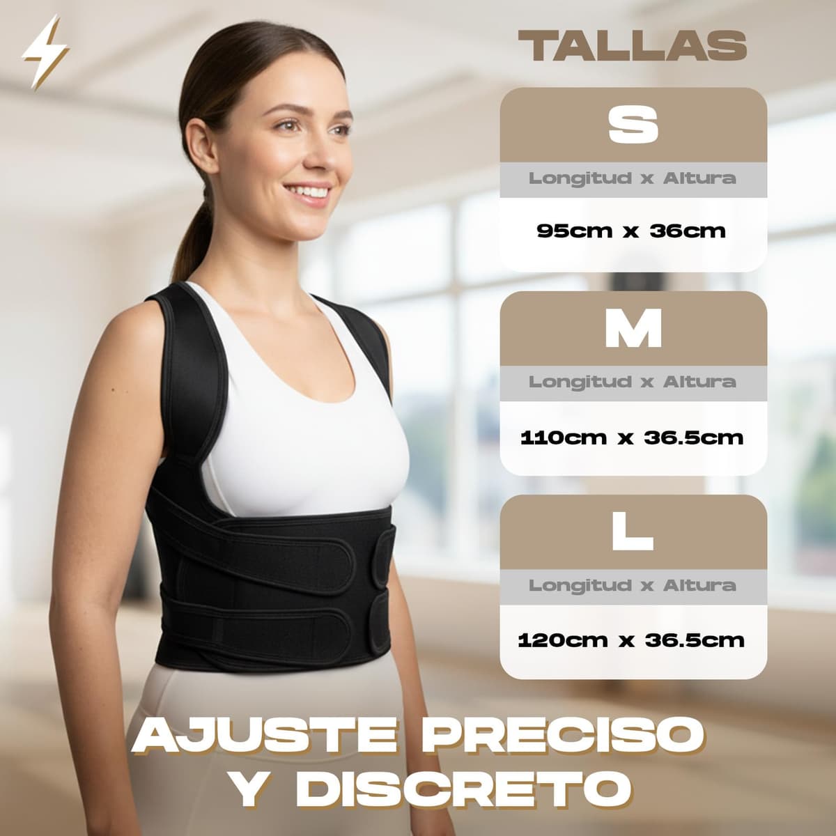 Corrector postura espalda | Corrector postura hombre mujer | Faja espalda ajustable transpirable | Espalda recta y alivio cervical | Incluye bolsa + banda elástica + almohadillas protectoras — view 2