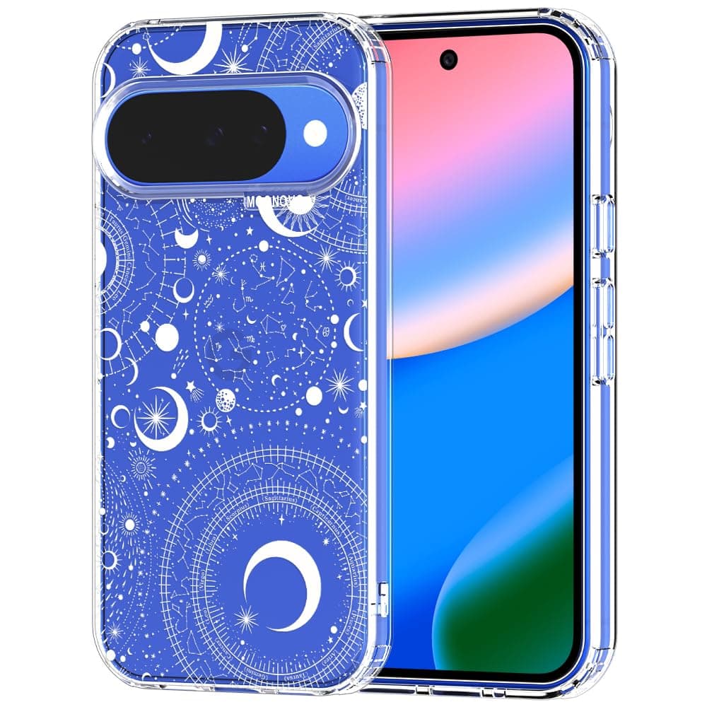 MOSNOVO Case for Google Pixel 9 & Pixel 9 Pro, [Buffertech 6.6ft Military-Grade Drop Protection] [Anti Peel Off Tech] Clear TPU Bumper Phone Case Cover Design - Eucalyptus — view 76