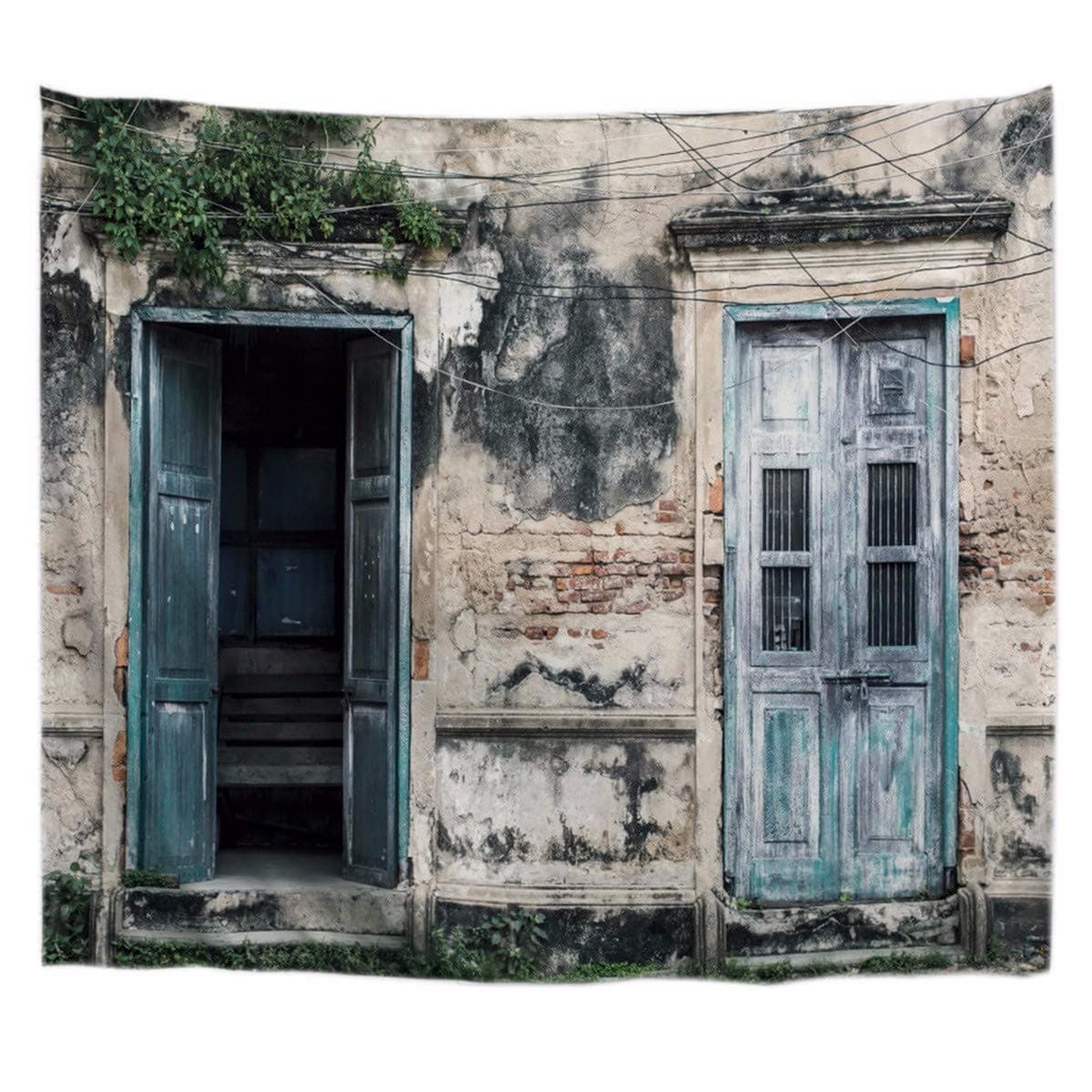 A.Monamour Mermaid And The Sailing Pirate Ship Art Print Fabric Wall Hanging Tapestry Wall Decors Window Curtains For Living Room Bedroom 180X200Cm/71"X80" — view 38