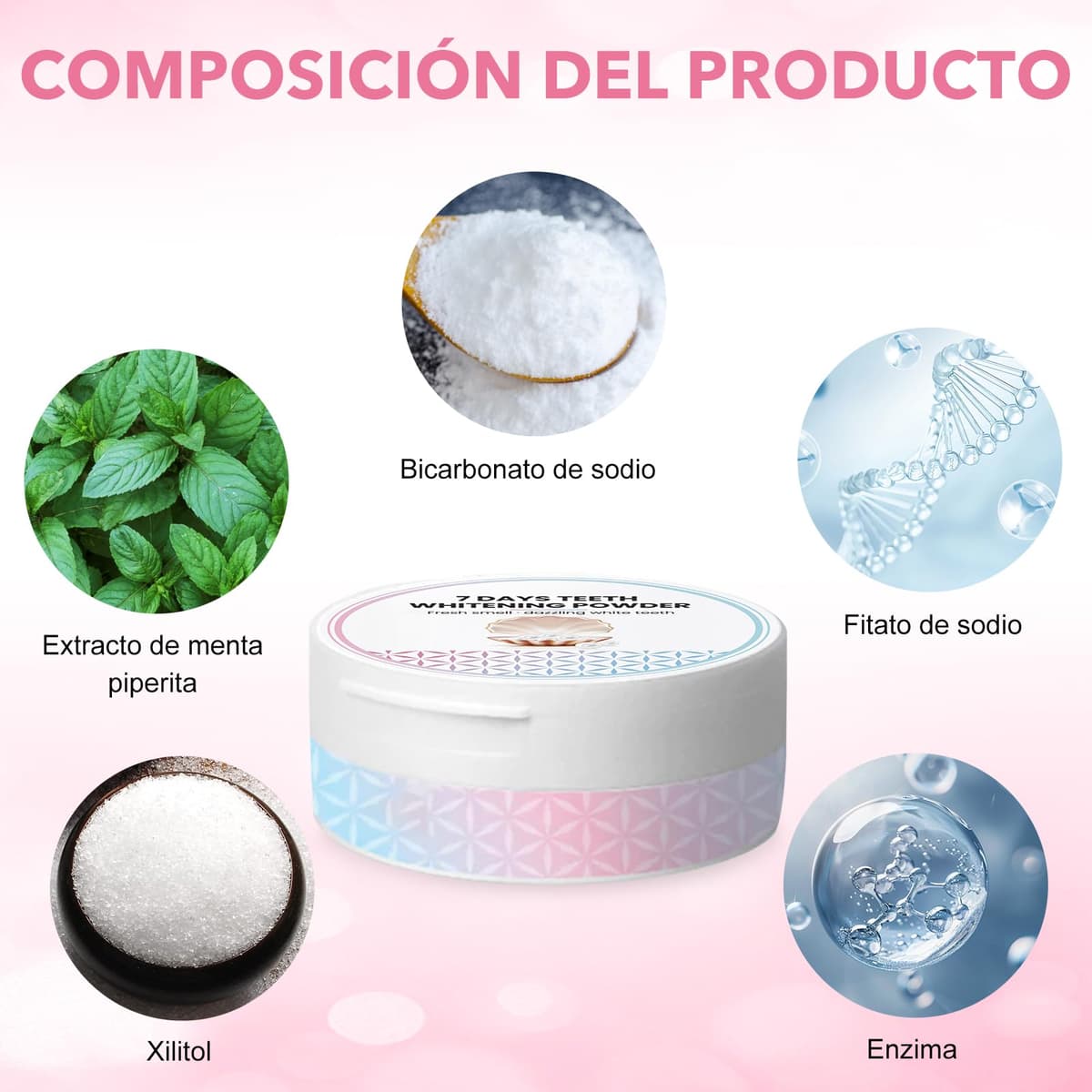 Blanqueador Dental Profesional,Polvos Blanqueadores Dientes,Blanqueamiento Dental Eliminación Profunda de Manchas,Eficaz Para Fortalecer Dientes y Encías,Suave Para Dientes Sensibles(white) — view 2