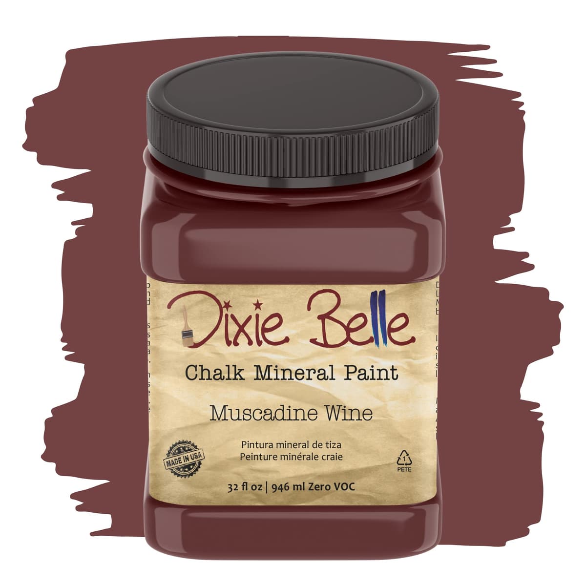 Dixie Belle Paint Company Chalk Finish Furniture Paint - Caviar (32oz) - Matte Black Chic Chalk Mineral DIY Furniture Paint — view 10