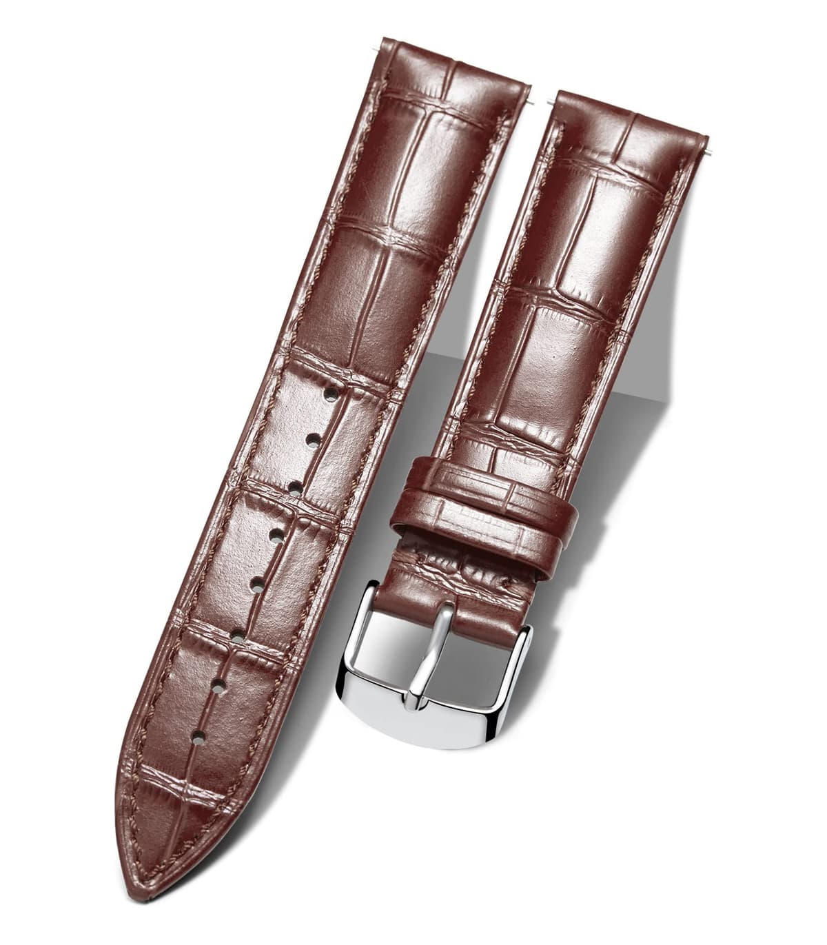 BINLUN Quick Release Leather Watch Straps Replacement Watch Bands Smart Watch Strap Crocodile Pattern in 10 Colors 13 Sizes with Silver/Gold/Rose-Gold Buckle for Men Women(10mm-24mm) — view 26