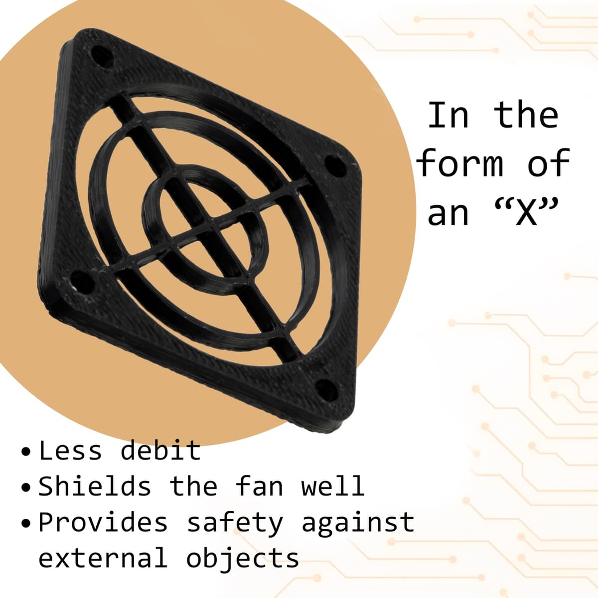 AERZETIX - Juego de 4 Rejillas de Ventilador de plástico 40x40 mm para Ordenador PC impresoras Equipos audiovisuales proyectores Multimedia | Color Negro — view 5
