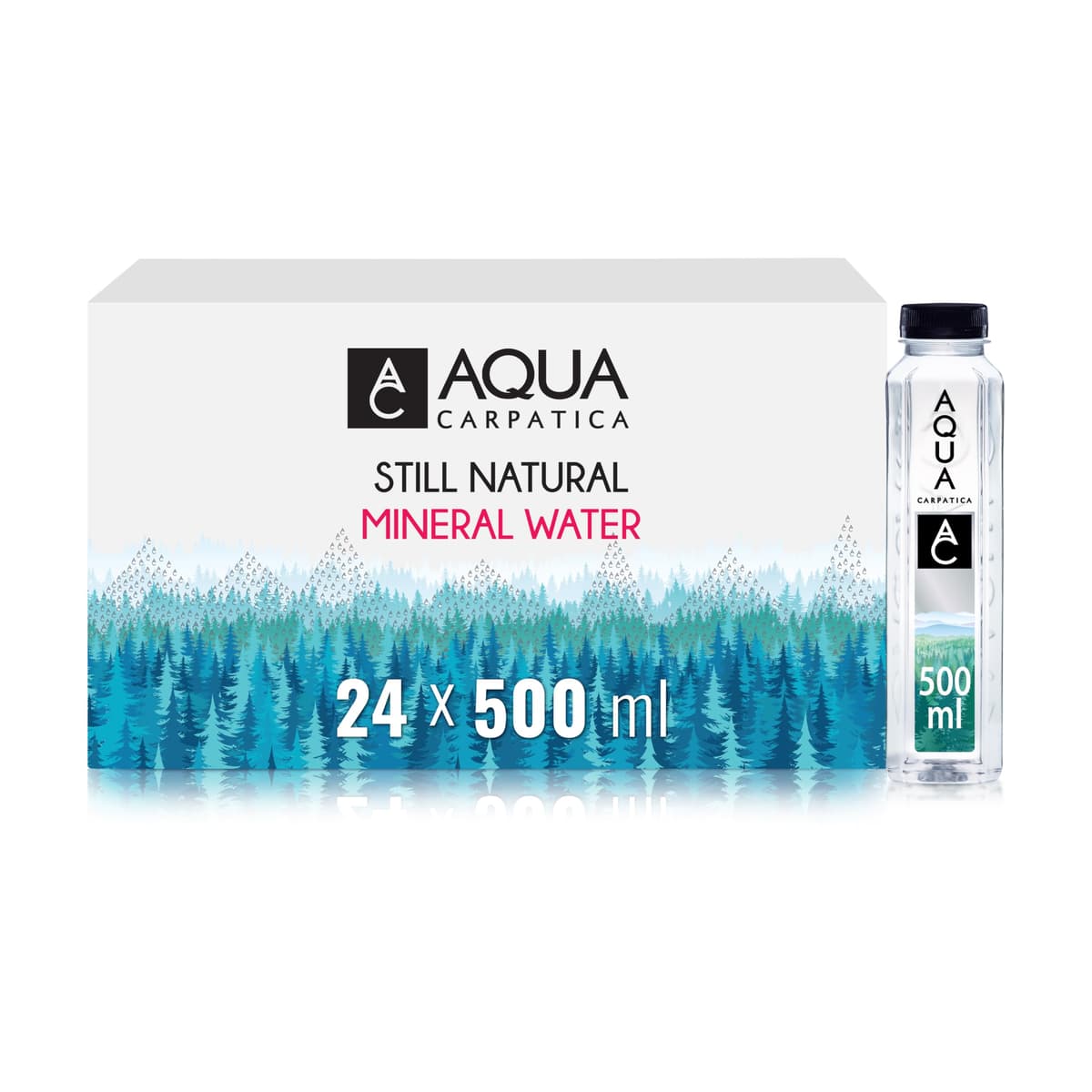 AQUA Carpatica Pure Natural Still Mineral Water, Virtually Nitrate Free, Low Sodium, Naturally Alkaline, Natural Electrolytes, Premium Multipack 100% Recyclable, 500 ml (Pack of 6) — view 12