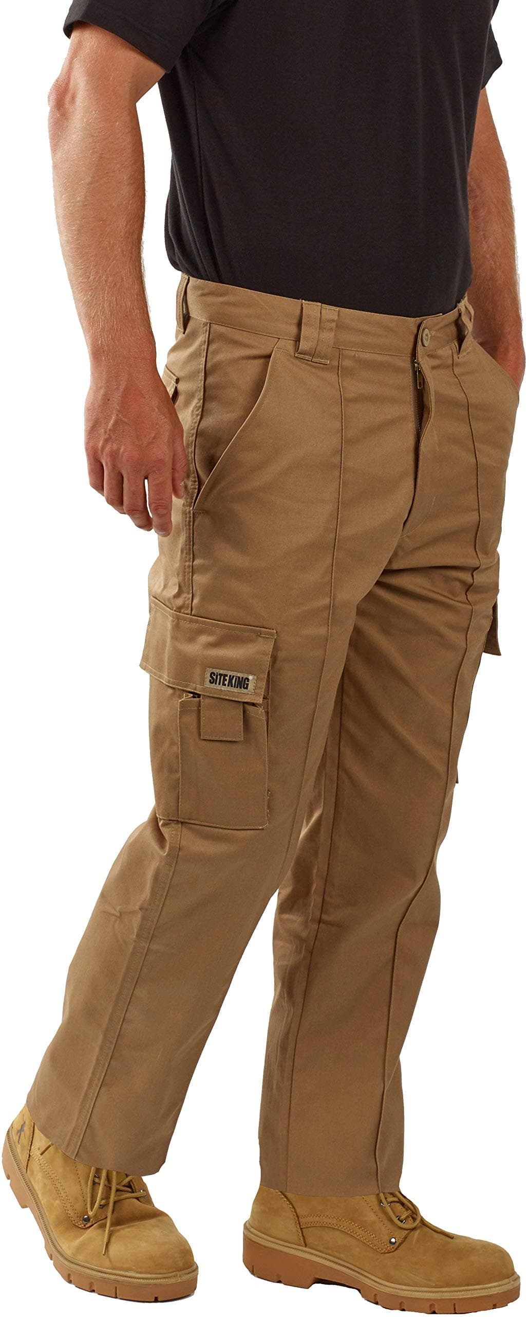 SITE KING Mens Cargo Combat Work Trousers Sizes 28 to 56 with Button & Zip Fly — view 10