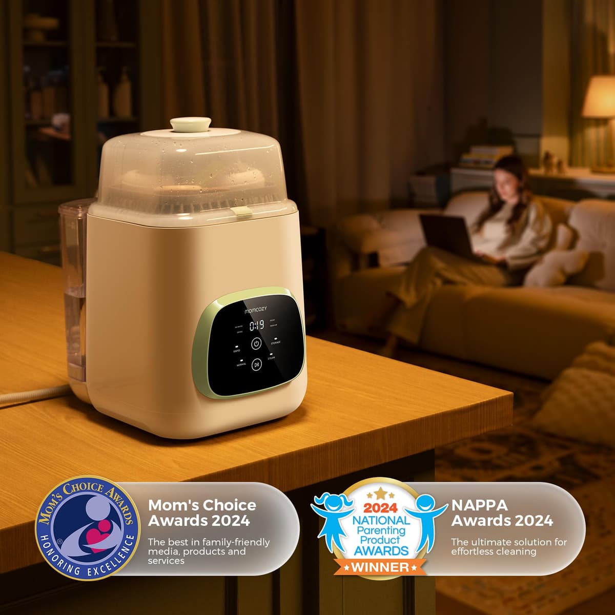 Momcozy KleanPal Pro Baby Bottle Washer, Steriliser & Dryer - All-in-One Cleaning Machine for Bottles, Breast Pump Parts & Baby Essentials - Time-Saving & Effortless Care — view 8