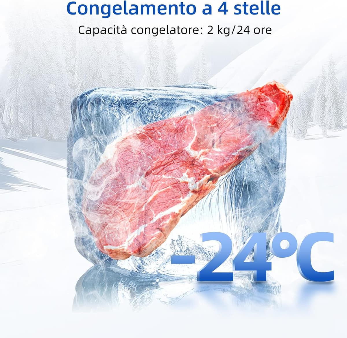 CHiQ Bajo Encimera Frigorífico Combi Bajo Encimera, 86L(65/21), Termostato Ajustable, Bajo Ruido, Para Dormitorio, Cocina, Oscuro — view 4
