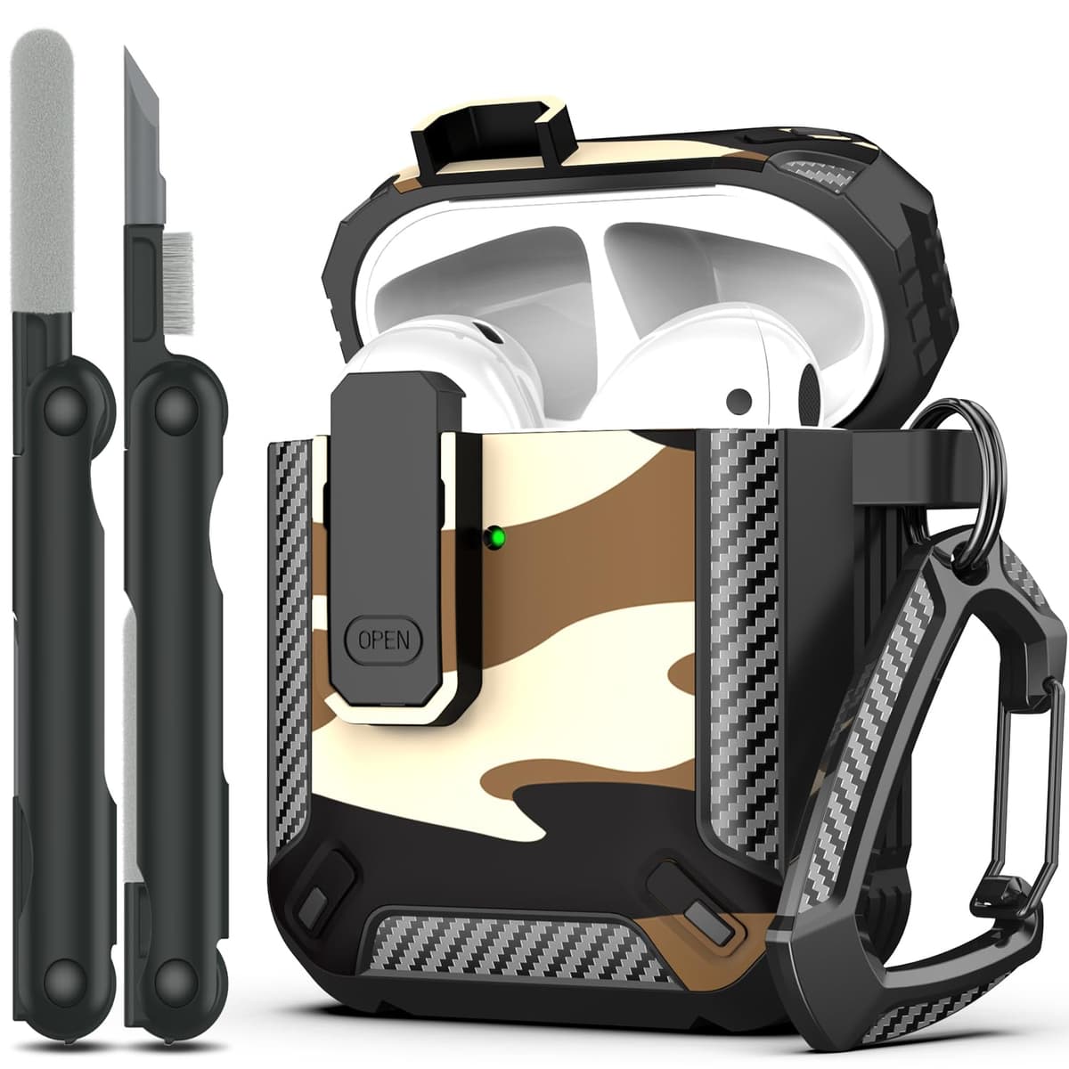 RFUNGUANGO Compatible con Airpods 4 Estuche (2024) con Kit de Limpieza, Clip de Bloqueo Seguro y Estuche de Protección a Prueba de Golpes para Airpods 4ta Generación Lanzamiento 2024,Cielo Estrellado — view 28