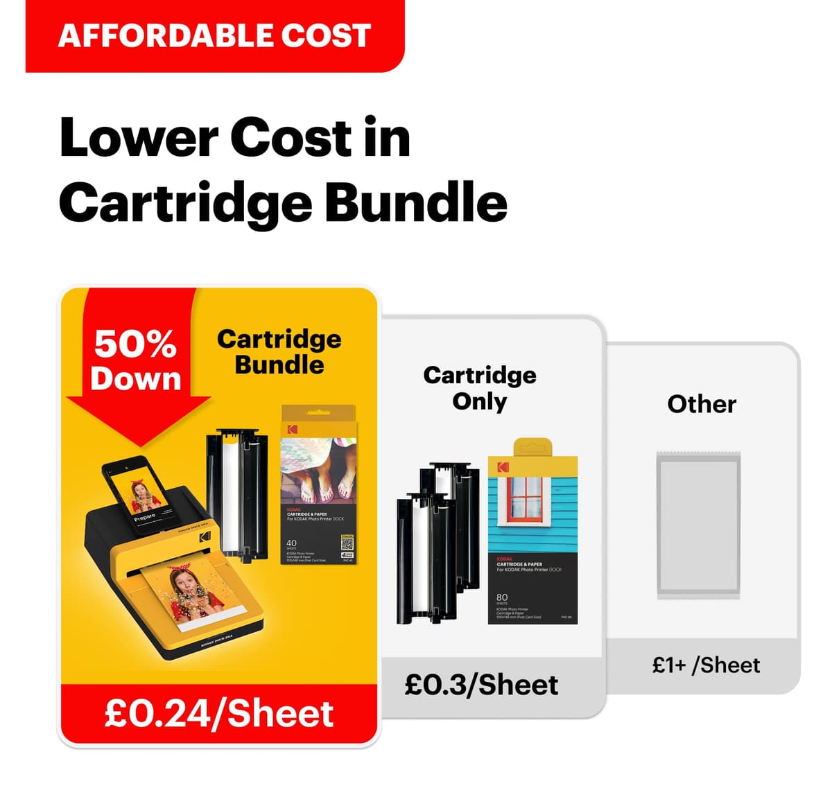 KODAK Dock Era 4x6'' Desktop Photo Printer, 50 Sheets, Docking & Bluetooth Smartphone Printer for iOS & Android, Instant Color Prints, 4PASS Dye Sublimation — view 2