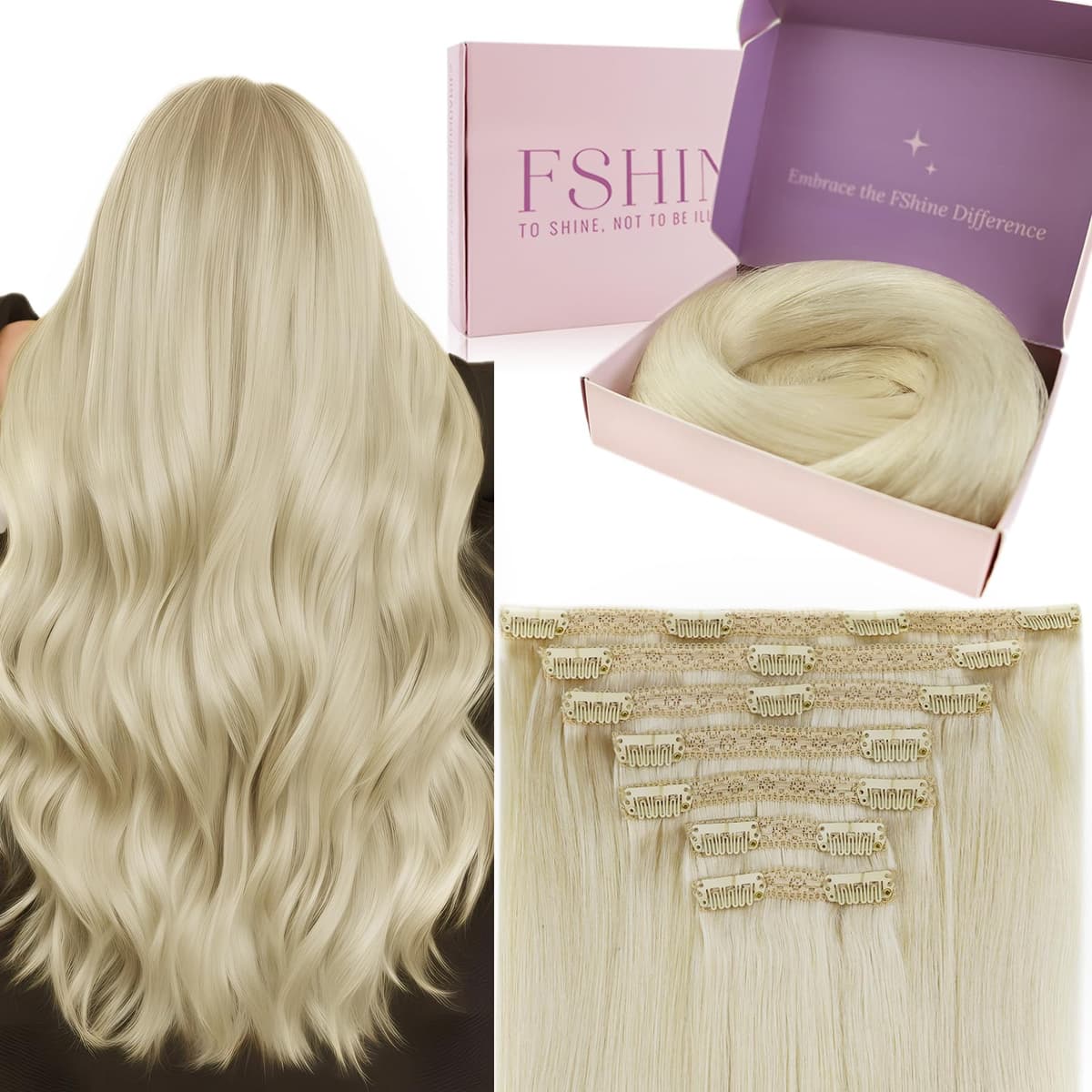 Fshine Clip in Hair Extensions Human Hair Copper Hair Extensions 18 Inch 120 g 7 pcs Color 330 Natural Straight Hair Extensions for Women Real Human Hair — view 68