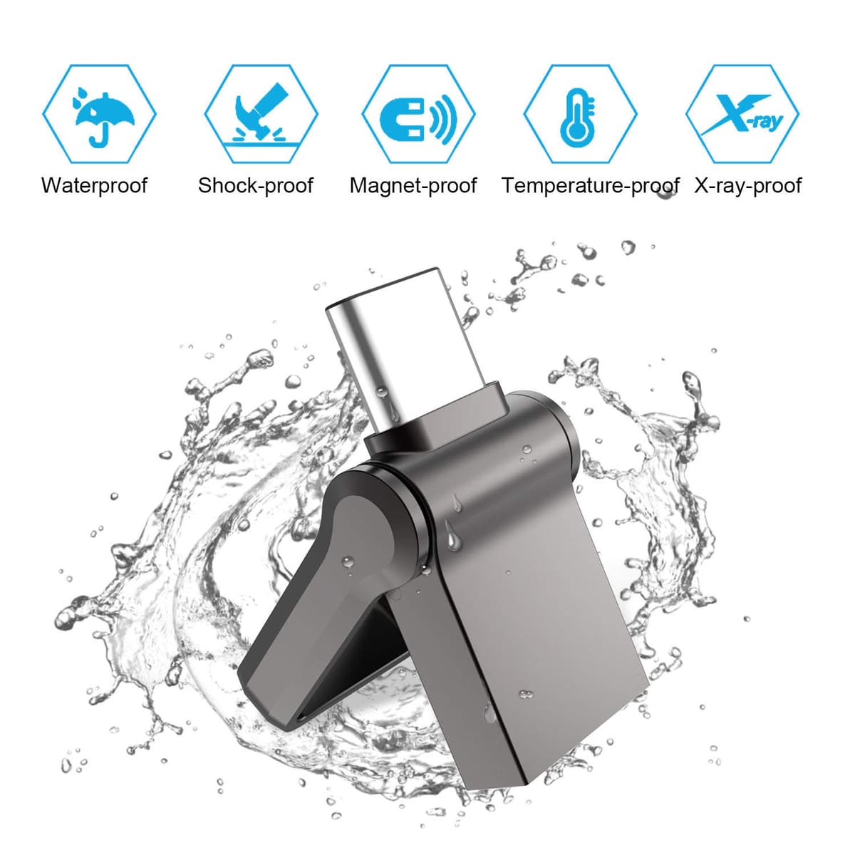 KOOTION Pendrive Tipo C 32GB, USB 3.0 Memoria USB 32 GB Ligero Pequeño y Práctico Pen Drive USB C Dual OTG Metal Duradero USB Flash Drive para Ordenador/TV/Coche/Player, ect — view 4
