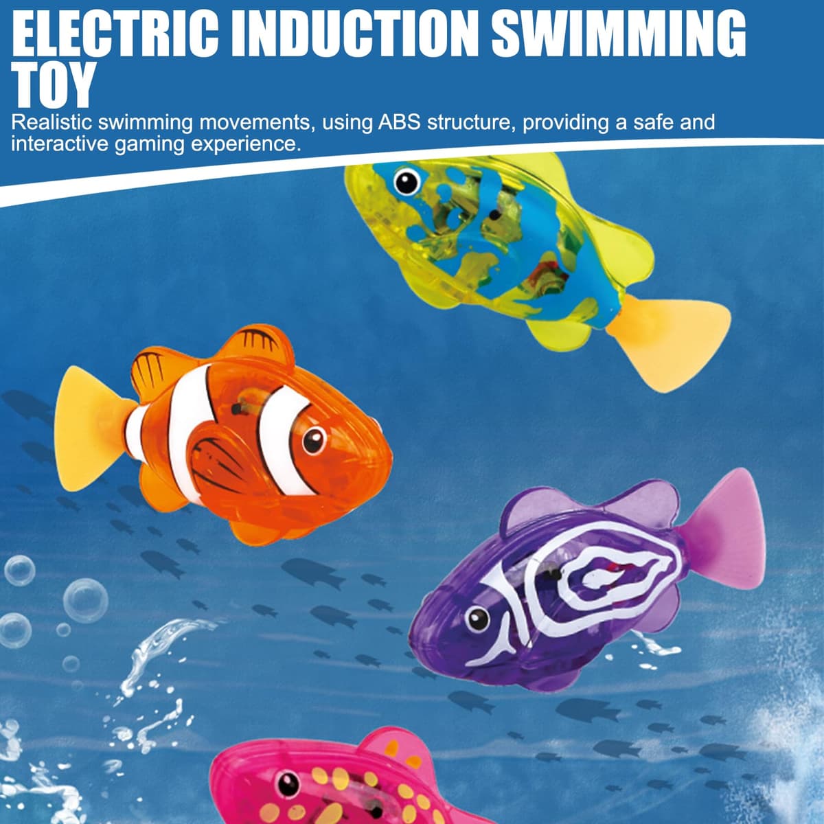 Sensors Activated Swimming Fish Bath Toy with Light Up Function, Electronic Light Up Fish Toy, Fun Glowing Swimming Fish Toy, Interactive Electric Fish Bath Toy For Bathtub (6 PCS) — view 3
