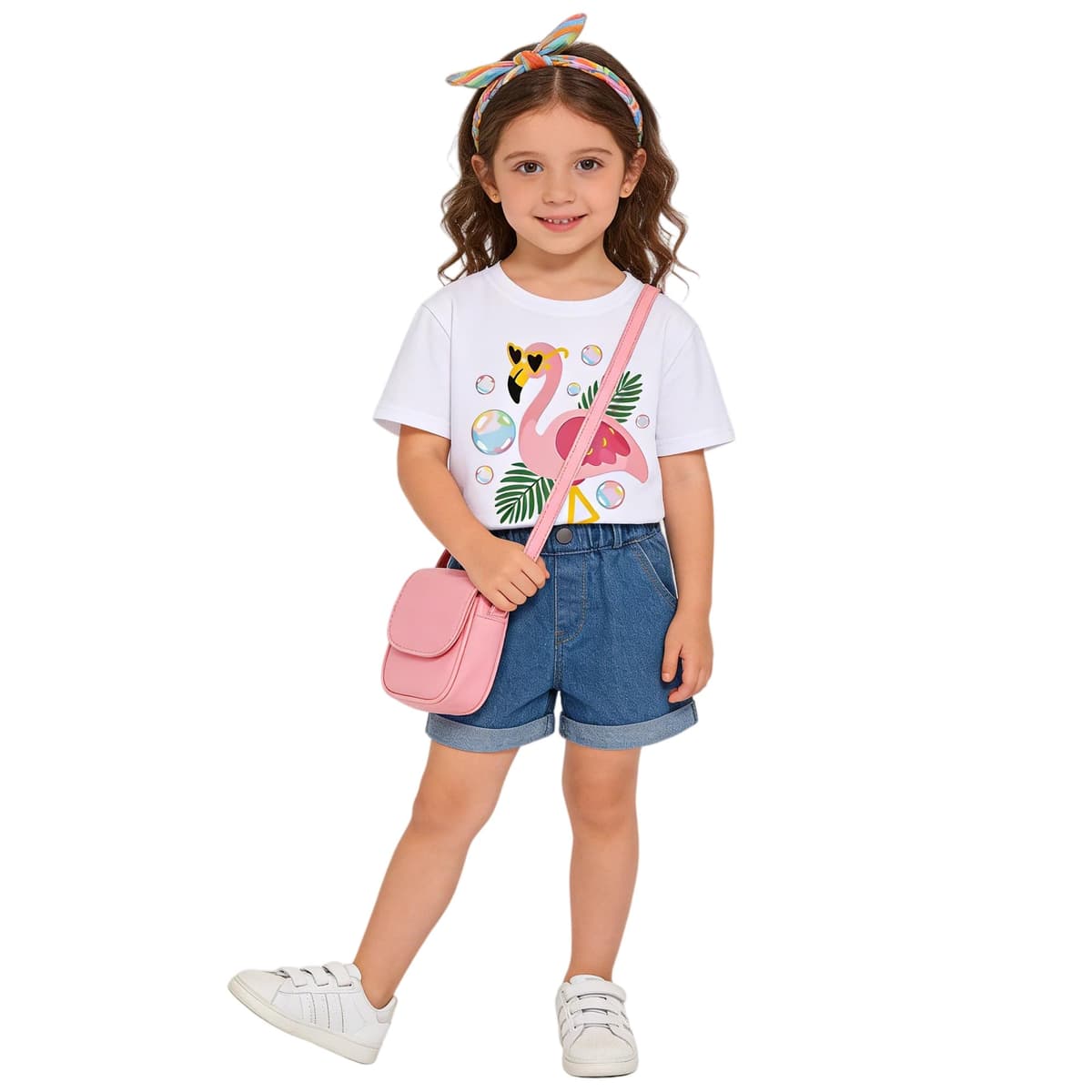 Camisetas de Manga Corta Niñas, Camiseta Algodon para Niña de Verano, Cuello Redondo T-Shirts Moda Informal Tops para Niños 3-8 Años — view 4