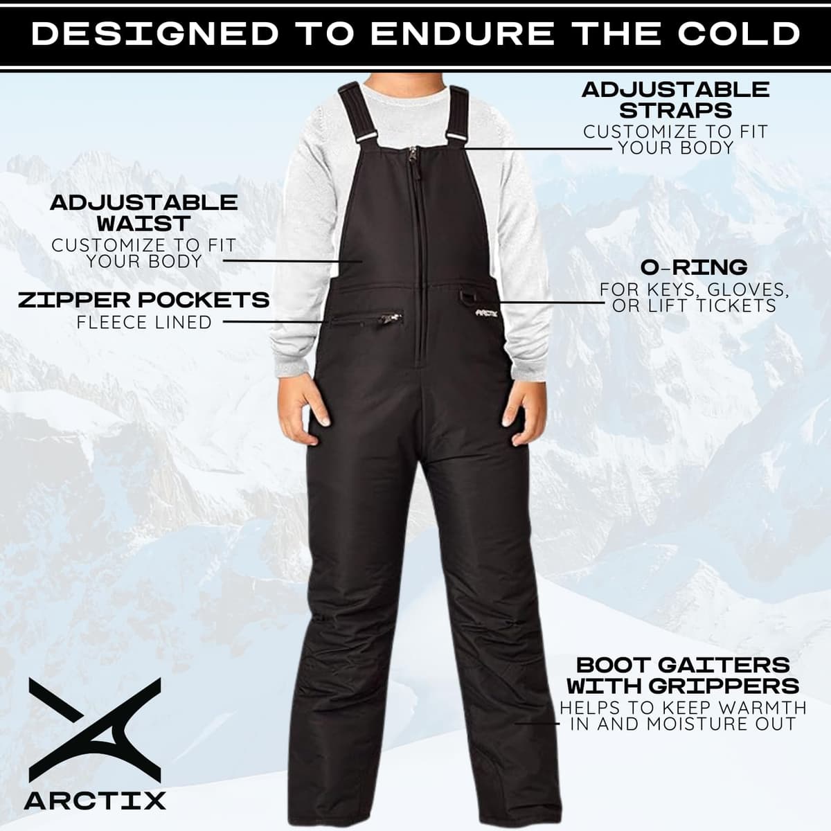 Arctix Kids Insulated Snow Bib Overalls — view 3