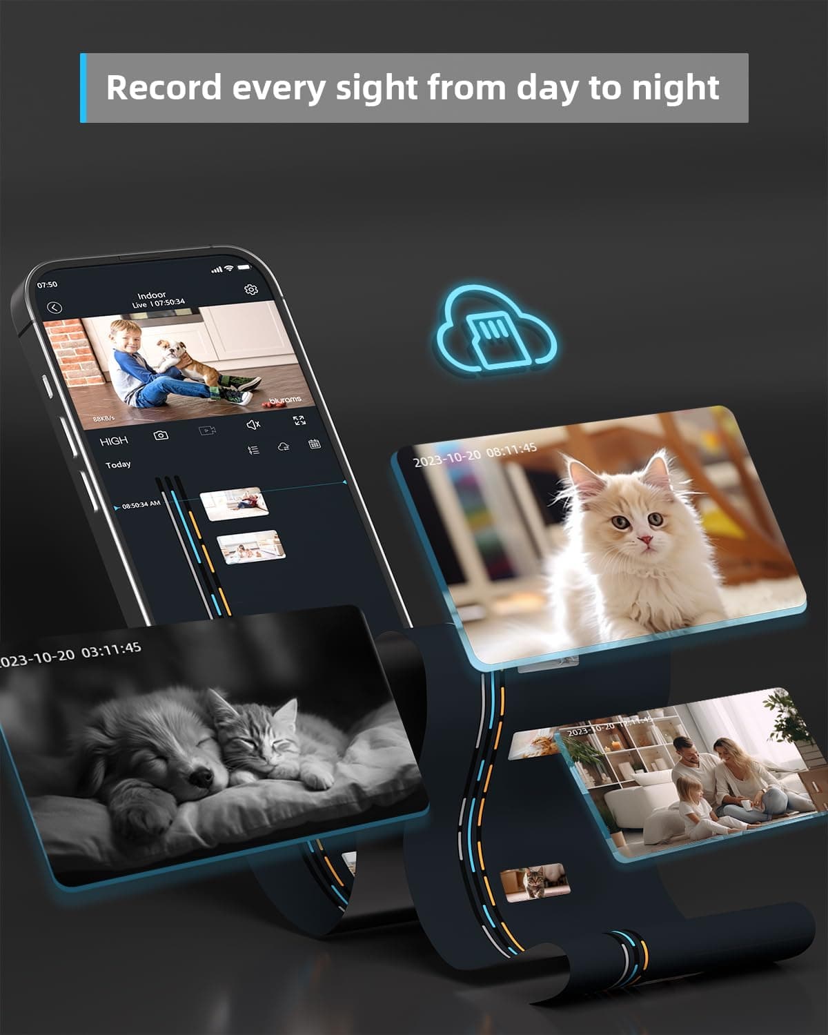 blurams Pet Camera 2K Black, Indoor Camera, Dog Camera, 360° Home Security Camera, 2.4g & 5g, Night Vision, Motion Tracking,  — view 5