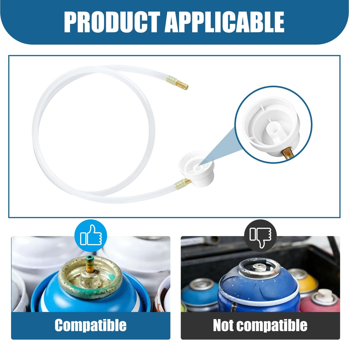 Boquilla de Aerosol con Mangueras de Extensión de 60 cm/Color Transparente, Juego de 6 Piezas para Limpieza Precisa en Productos de Cuidado Personal, Hogar, Automoción e Industria — view 4