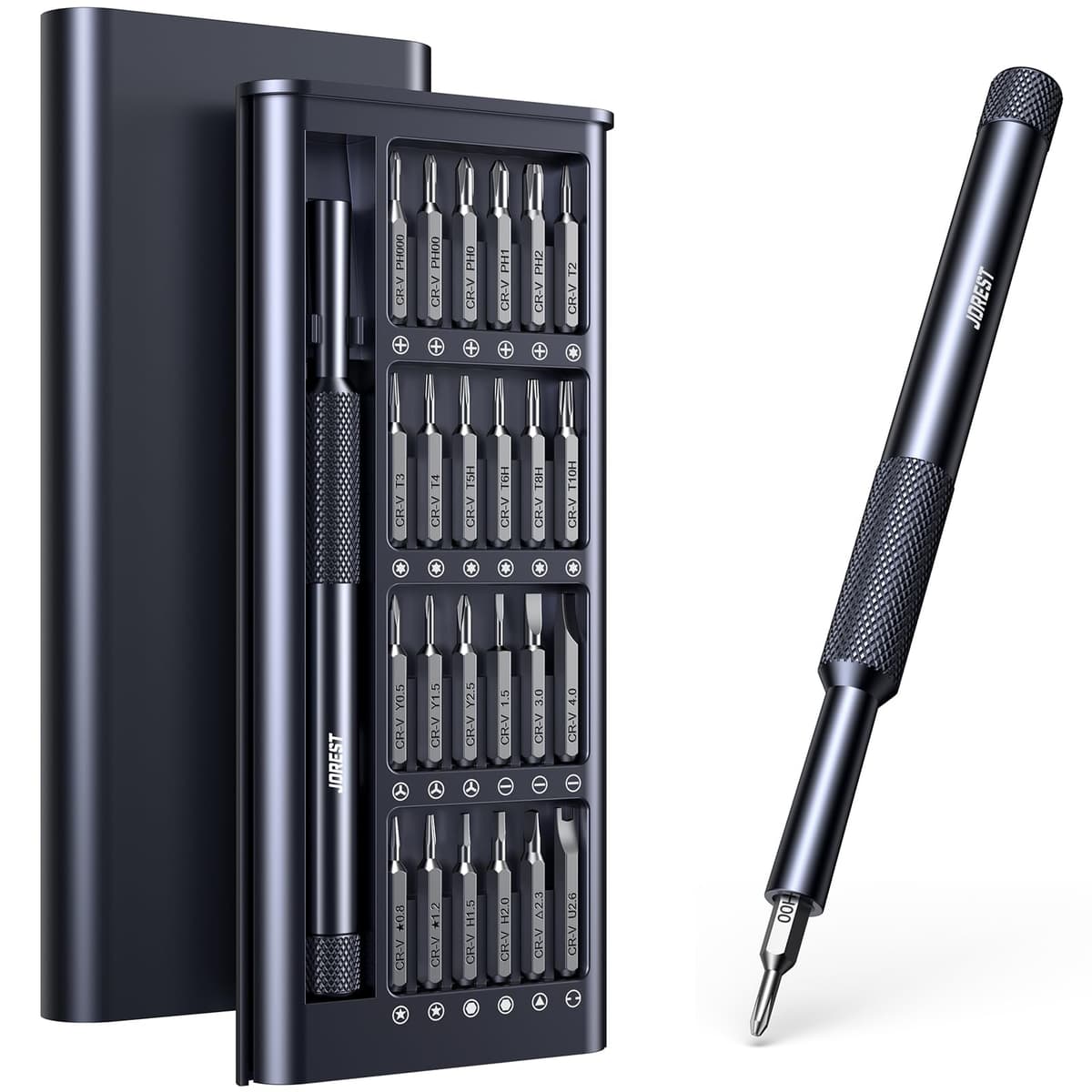 JOREST 52 EN 1 Juego de Destornilladores Precision, Kit de Herramientas Portátil con Torx T3 T4 T5 T6 T7 T8 T9 T10, Triwing Y00, P2/P5, etc, para Macbook, Switch, PS4, PS5, Xbox, PC, Laptop, Gafas — view 9