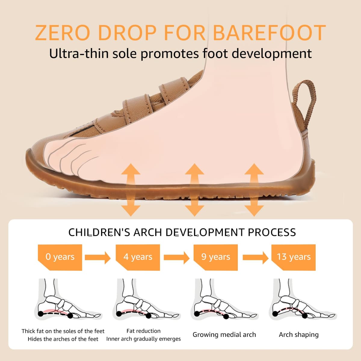 STQ KIDS Boys Girls Trainers Toddler Wide Toe Box Barefoot School Shoes Zero Drop Lightweight Baby Infant First Walking Shoe Non Slip Soft Kid Running Tennis Sneaker — view 4