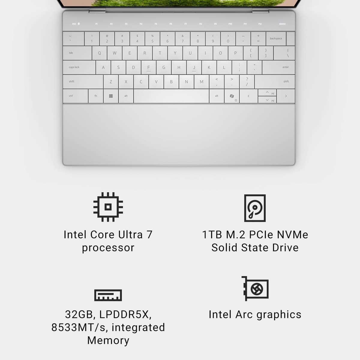 Dell XPS 13 (9350) Laptop Copilot+ PC 13.4'' FHD+ 120Hz, Intel Core Ultra 7 Series 2 - Intel Evo Edition, Intel ARC Graphics, 32GB RAM, 1TB SSD, Windows 11 Home, UK Qwerty Backlit Keyboard, Platinum — view 19