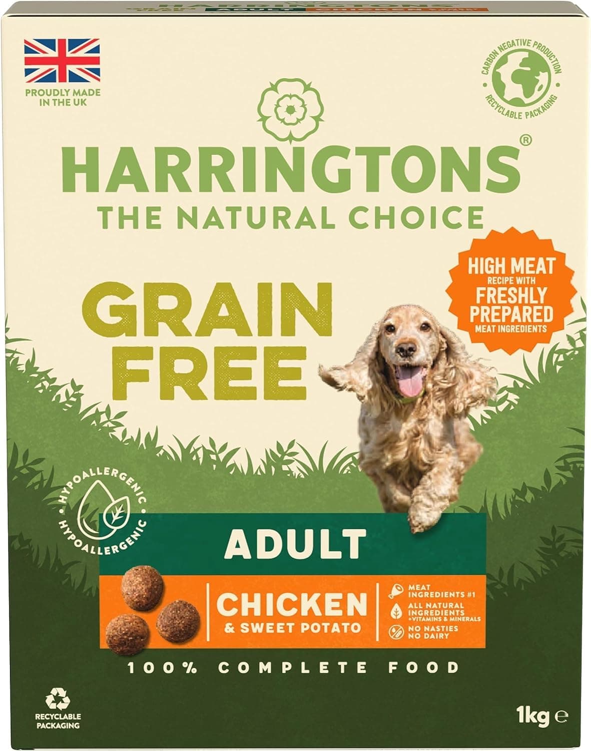 Harringtons Complete Grain Free Hypoallergenic Chicken & Sweet Potato Dry Adult Dog Food 1kg - Made with All Natural Ingredients — view 2