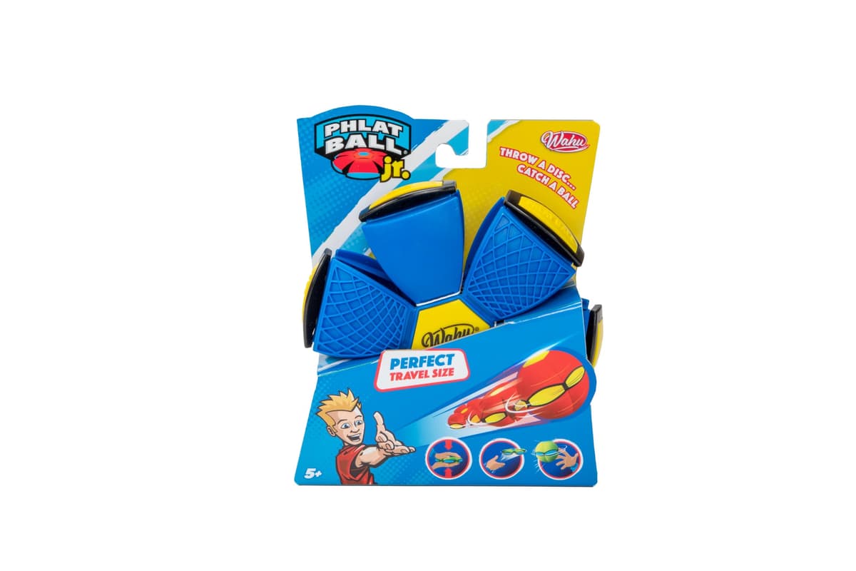 Wahu - PHLAT BALL Junior Color Aleatorio - Mini Frisbee Transformable en Balón - Juguetes Niños 5 Años - Regalo Niño 5 Años - 10,2 cm Balón, 15,2 cm Frisbee - Juego al Aire Libre - 2+ Jugadores