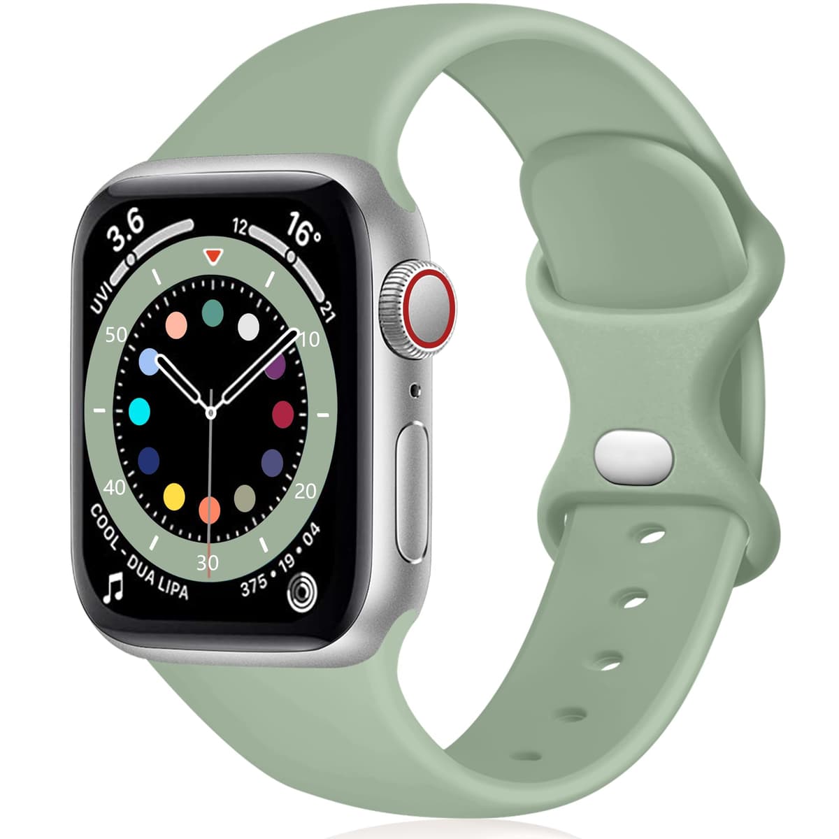 Epova Silicone Strap Compatible with Apple Watch Strap 40mm 38mm 41mm 42mm, Replacement Straps for iWatch SE 3 Series 11 10 9 8 7 6 5 4 3 2 1, Black, Small — view 11