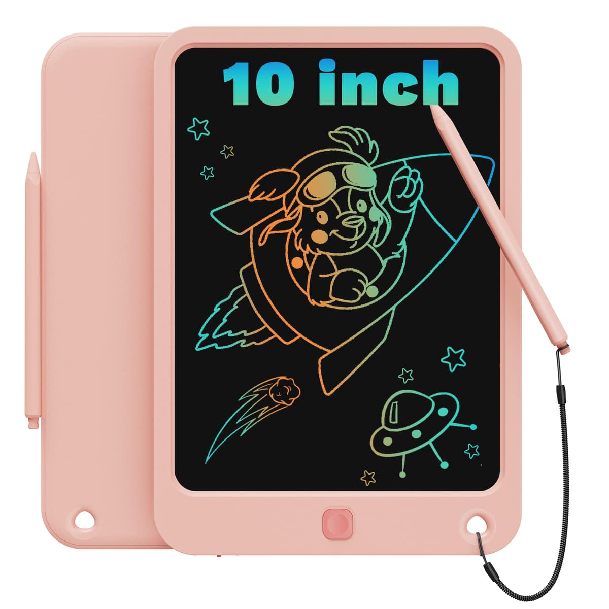 TEKFUN LCD Writing Tablet Kids Toys, 10 inch Colorful Doodle Drawing Board Drawing Tablet, Kids Travel Learning Toys Birthday & Easter Gifts for 3 4 5 6 7 8 Years Old Boys Girls (Pink)