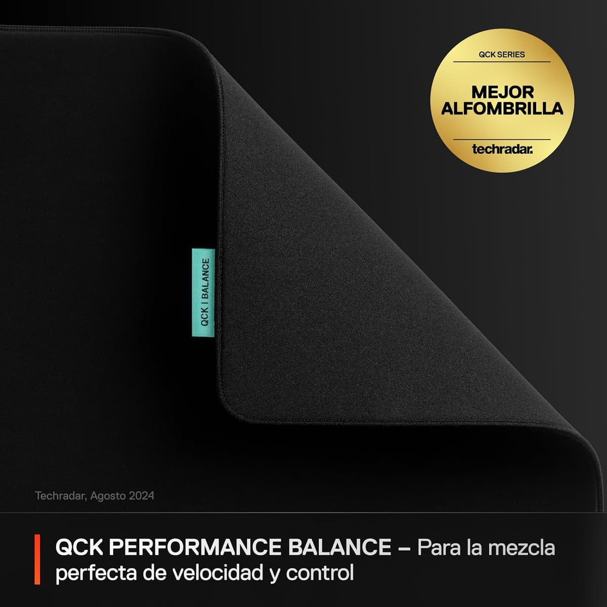 SteelSeries QcK L Performance Balance Mat - Density and Slip - Smooth Stitching - Neoprene Base - 490x420mm - FPS/MOBA/RTS/MM