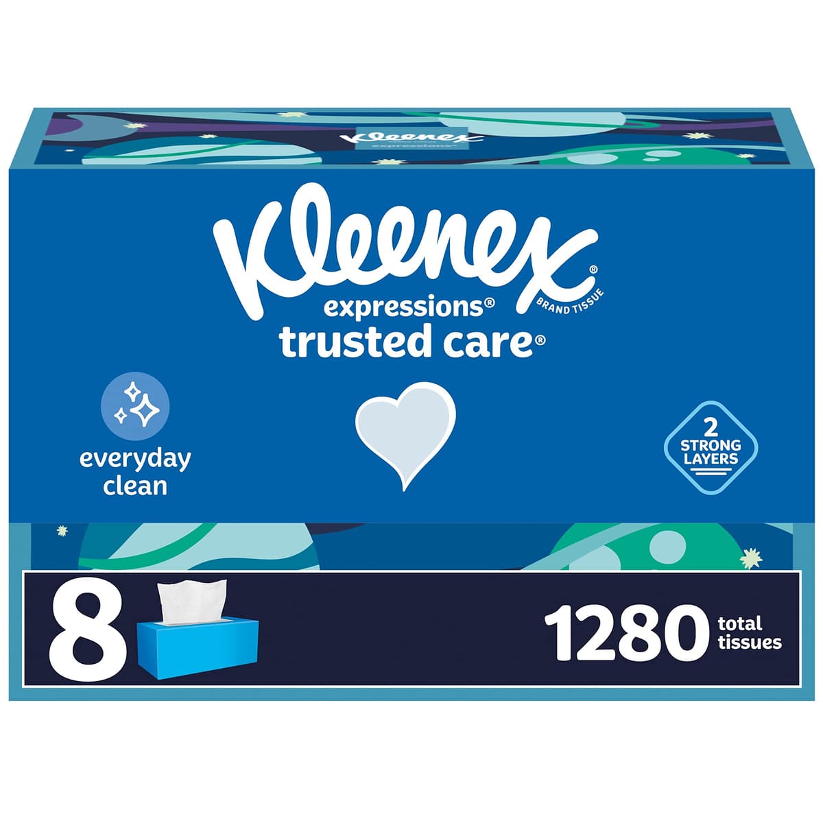 Kleenex Expressions Trusted Care Facial Tissues, 18 Flat Boxes, 160 Tissues per Box, 2-Ply (2,880 Total Tissues), Packaging May Vary — view 4