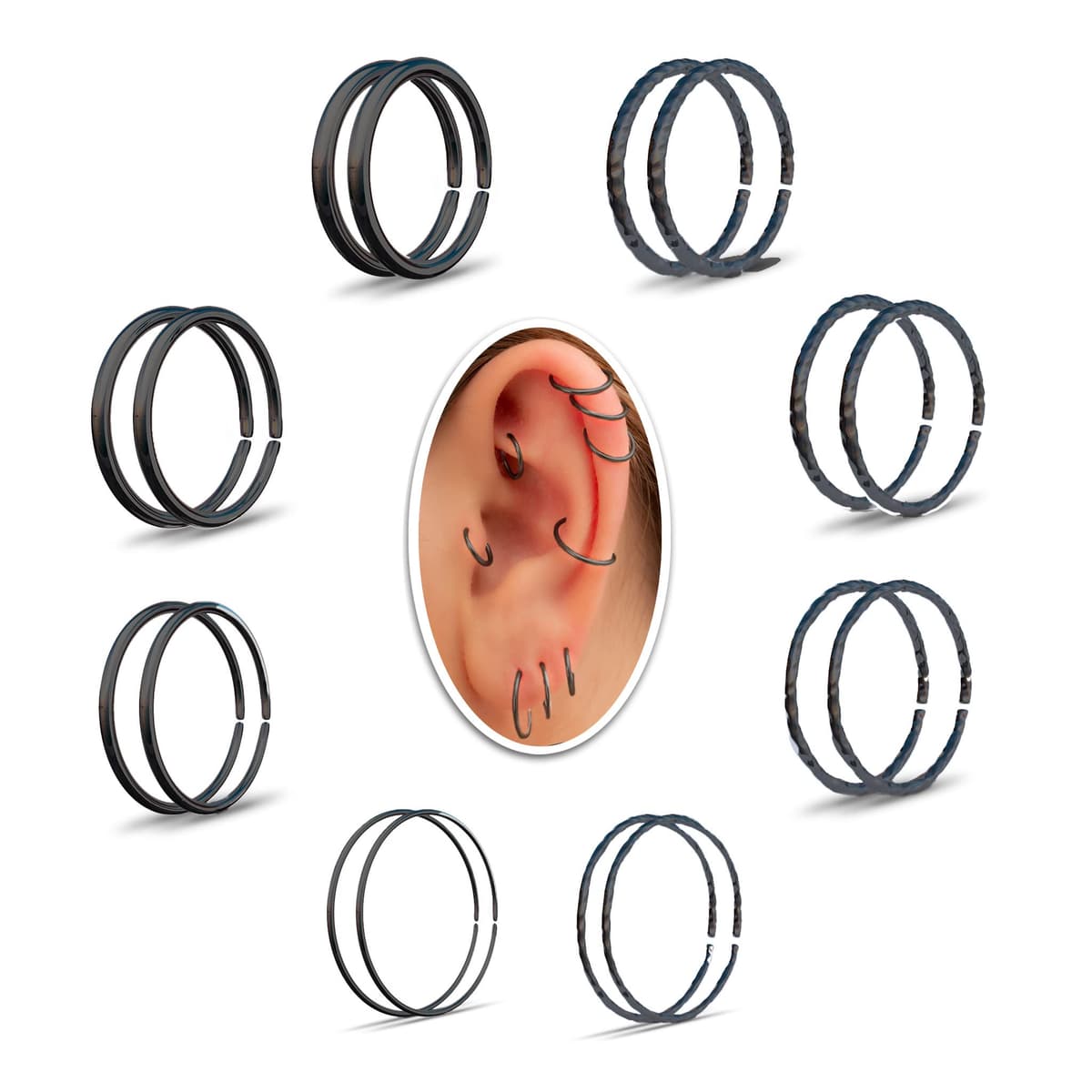 Small Cartilage Hoop Sterling Silver Huggie Hoop Earrings for Women Cartilage Nose Helix Tragus (Silver, 6mm 24 gauge / 1 pair) — view 21