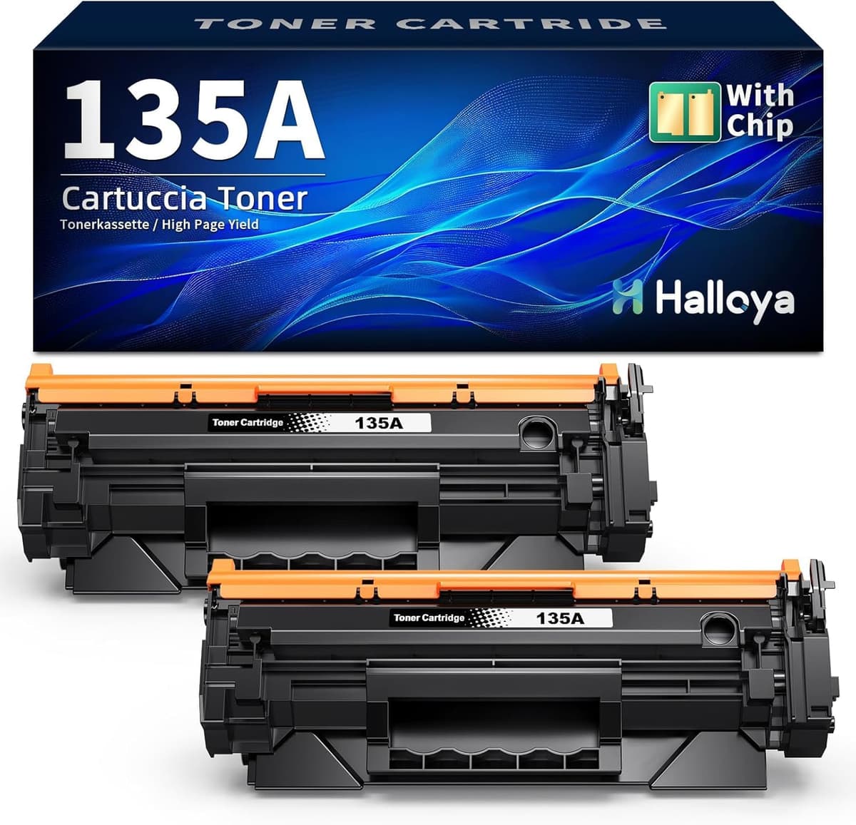 135A W1350A Tóner de Repuesto para HP 135A W1350A 135X W1350X LaserJet MFP M234dw M234sdw M234sdn M234dwn M209dw M209dwn M234 M209 (con Chip,2 Negro)