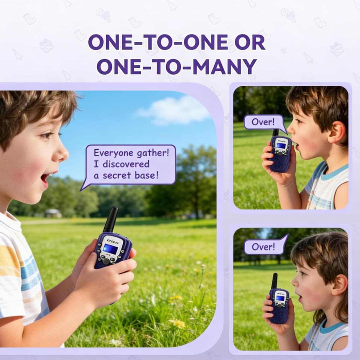 Retevis RT388 Walkie Talkie Niños PMR446 8 Canales Pantalla LCD Linterna Vox 10 Tonos de Llamada Bloqueo de Canales Talkie Walkie Juguete para Niño (Azul Oscuro, 1 Par) — view 8