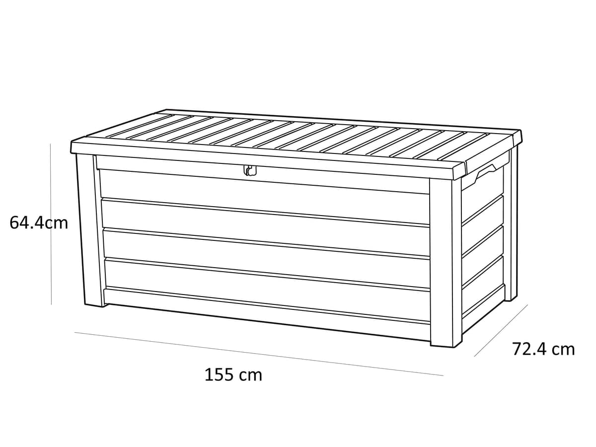 Keter Westwood 570L Outdoor 75% recycled Garden Furniture Storage Box Brown Wood Panel Effect ; Fade Free ; All Weather Resistant ; Safe and Secure ; Zero Maintenance ; 2 year Warranty — view 4