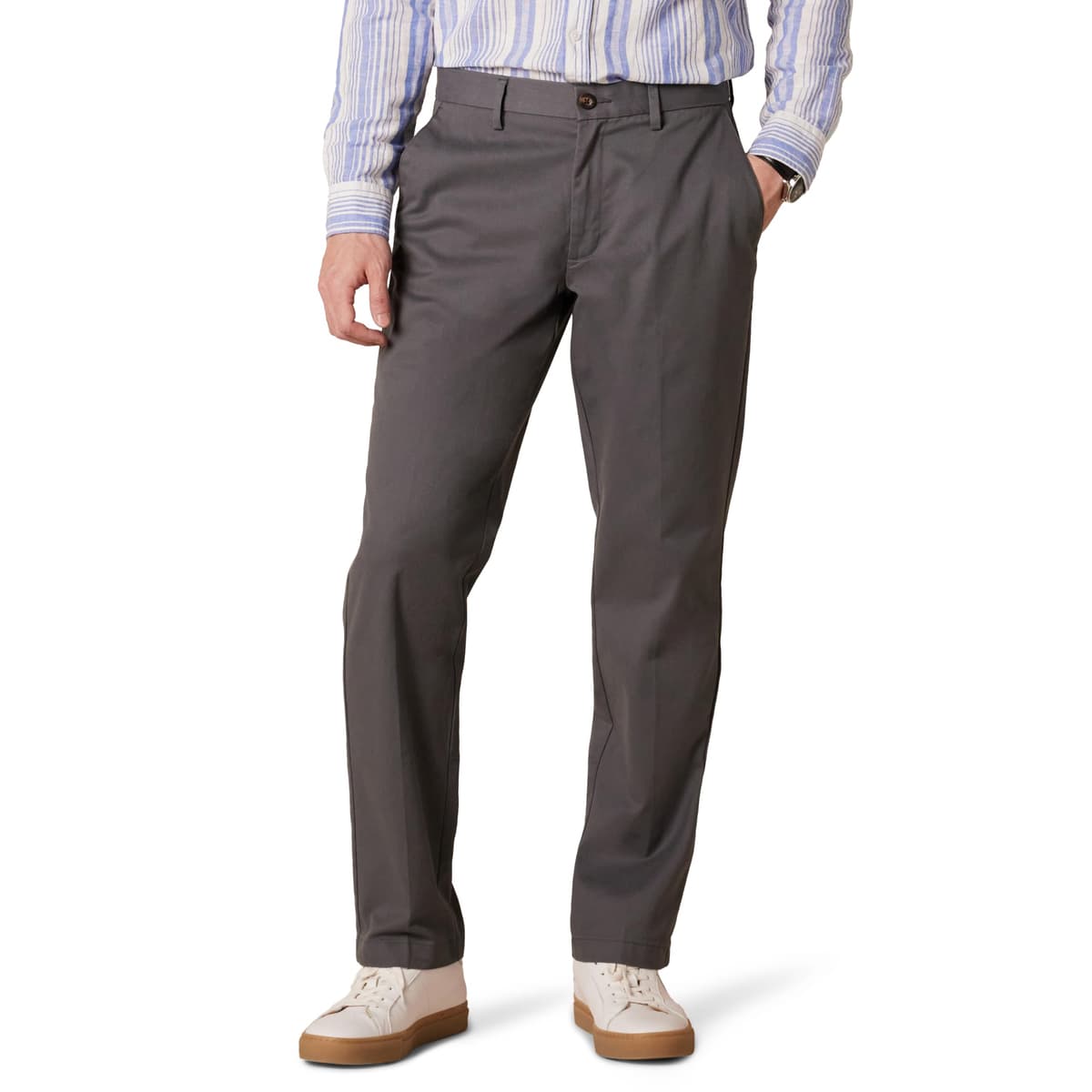 Amazon Essentials Men's Straight Fit Wrinkle-Resistant Flat-Front Casual Chino Trousers