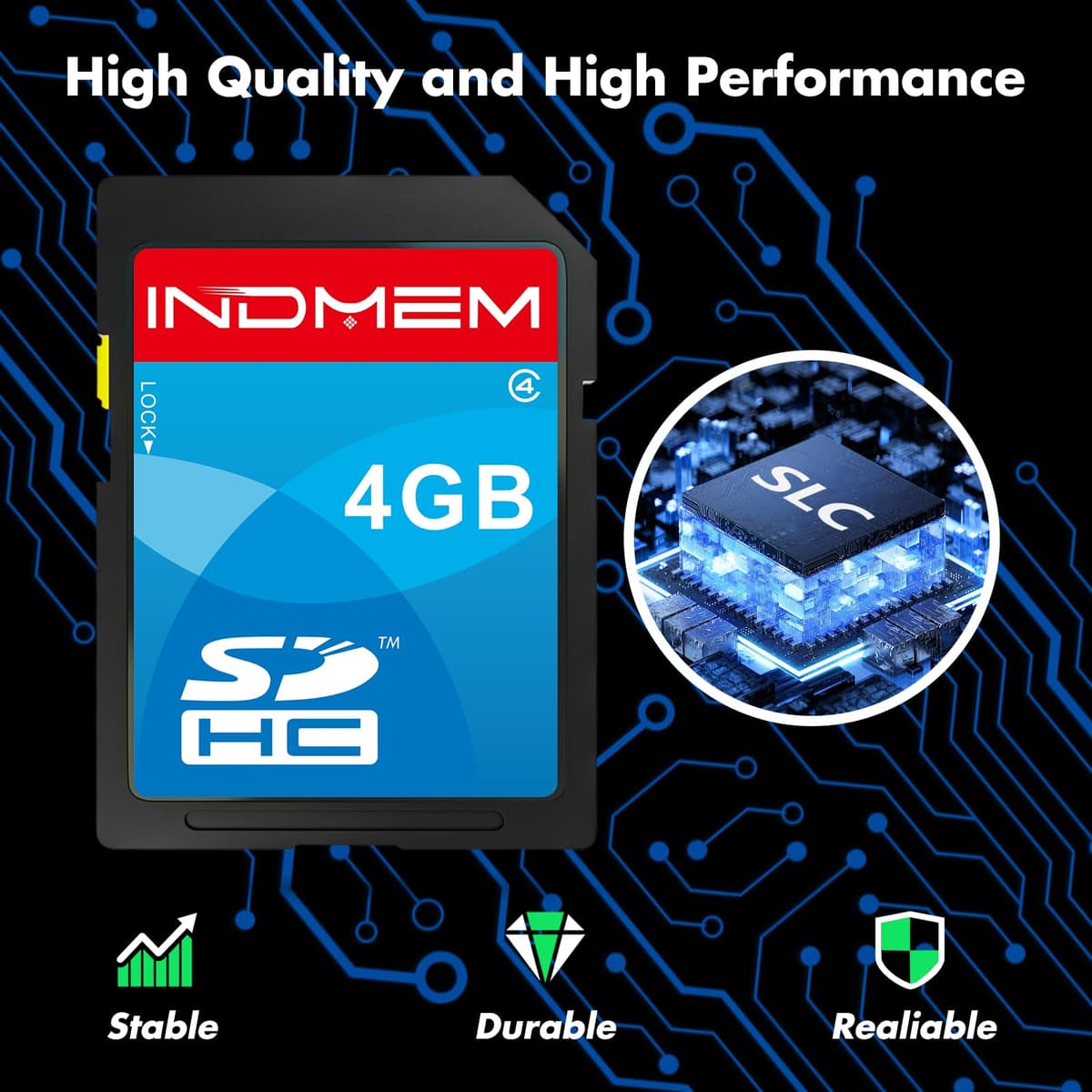 SD Card 4GB SDHC Class 4 Flash Memory Card 4 GB Camera Cards 2 Packs — view 3