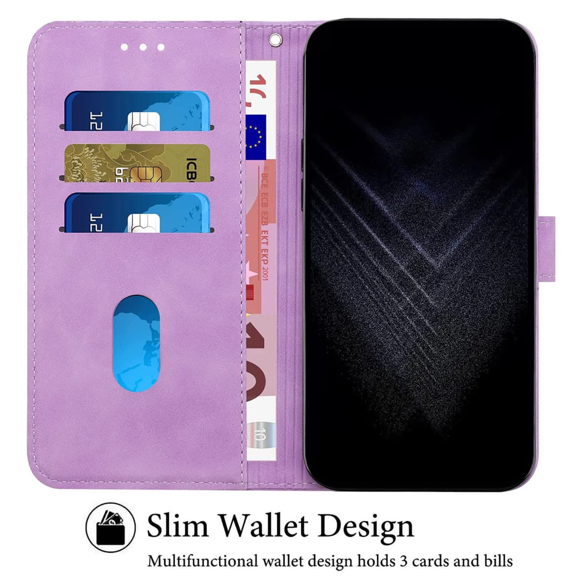Funda para Vivo Y76 5G/Y76S/Y74S, PU Cuero Flip Carcasa Fundas Móvil de Tapa Libro Caso Piel PU para Vivo Y76 5G/Y76S/Y74S,Billetera Case Telefono Cubrir Móvil Cover con Cáscara de TPU(Púrpura) — view 5