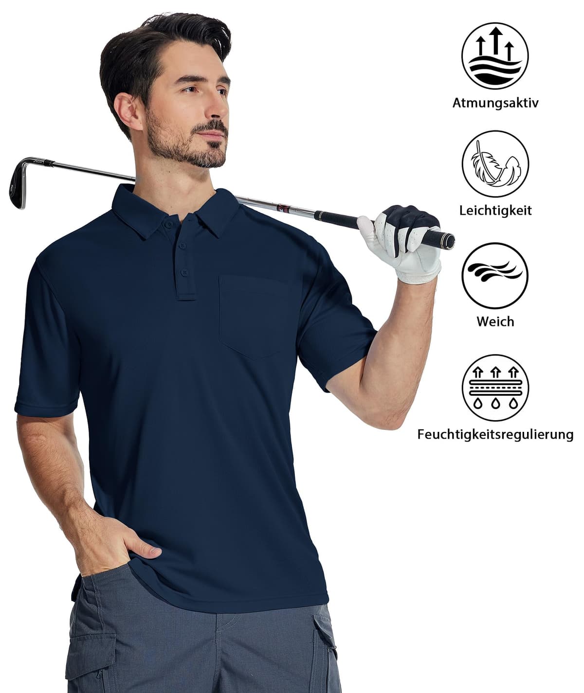 SwissWell Lote de 2 Polo Hombre Manga Corta Transpirable Golf Polos Camisa para Hombre — view 2
