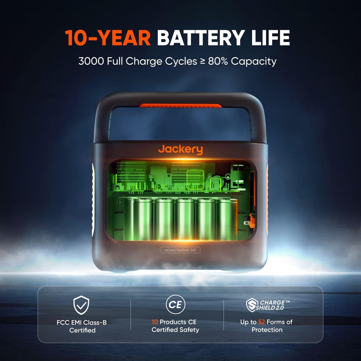 Jackery Explorer 240 v2 Portable Power Station 2024 New Version, 256Wh LiFePO4 Battery with 300W AC/100W USB-C Output, 1Hr Fast Charging, Versatile Scenarios-Outdoor/Camping/Fishing/Picnics — view 4