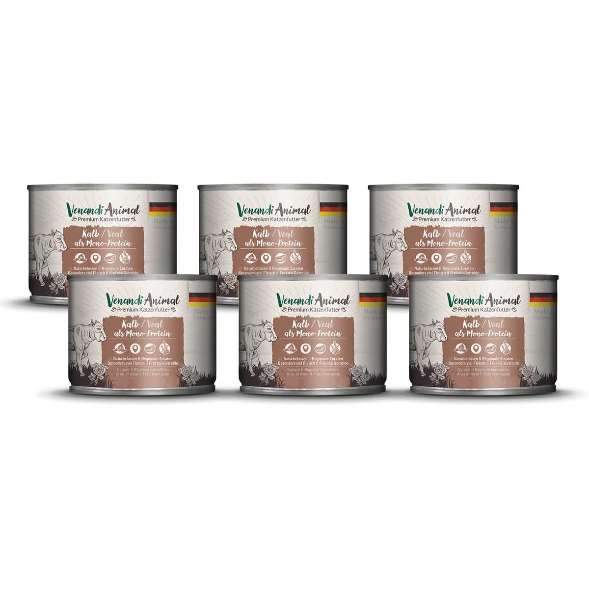 Venandi Animal Premium Cat Food, Horse as Monoprotein, Wet Food, Grain-Free and Natural, Pack of 6 (6 x 200 g) — view 33