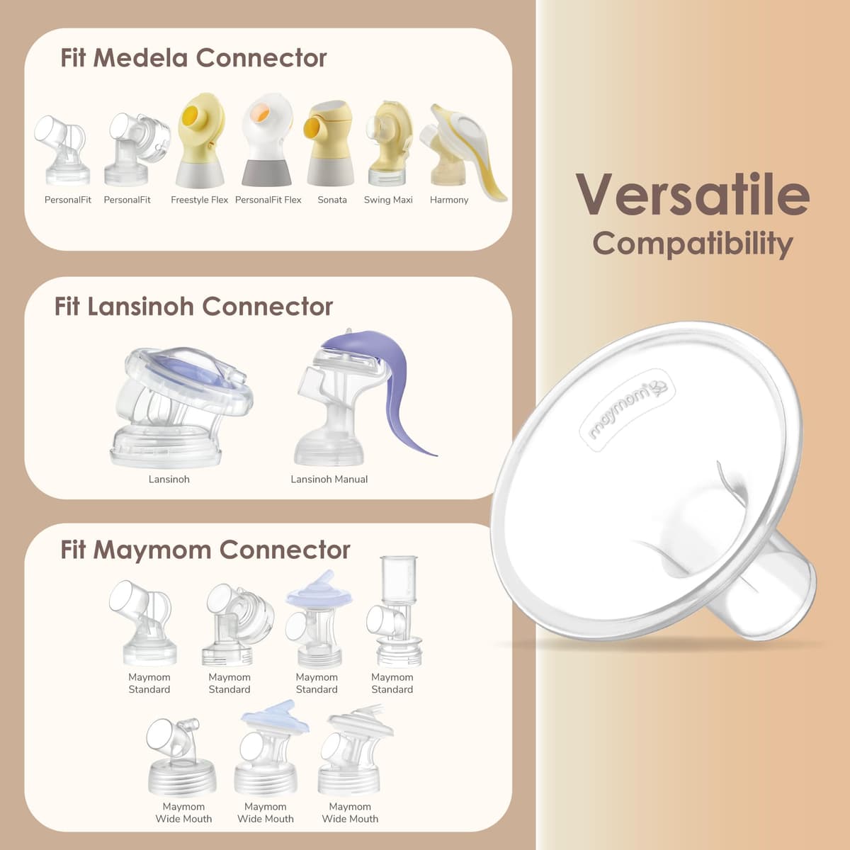Maymom Myfit 13Mm Shields Compatible with Medela Breast Pump- Personalfit, Freestyle, Harmony, Maxi Connector; Connect to Widemouth/Narrow Connector, Personalfit/Freestyle Flex Connector; 2Pcs — view 5