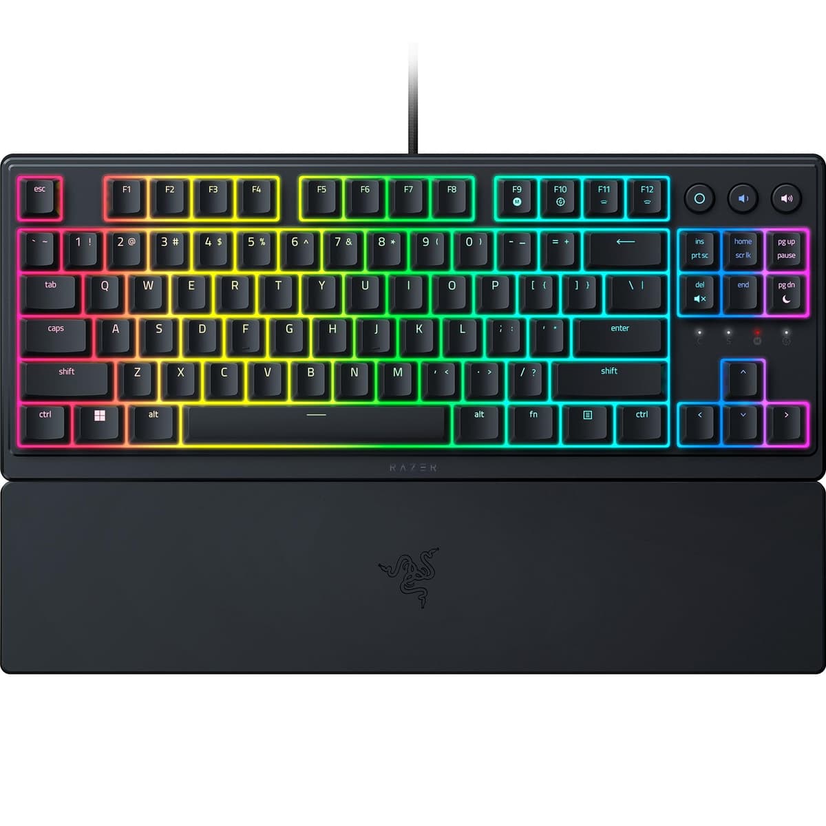 Razer Ornata V3 X Gaming Keyboard: Low Profile Keys - Silent Membrane Switches - Spill Resistant - Chroma RGB Lighting - Ergonomic Wrist Rest - Razer Snap Tap — view 2