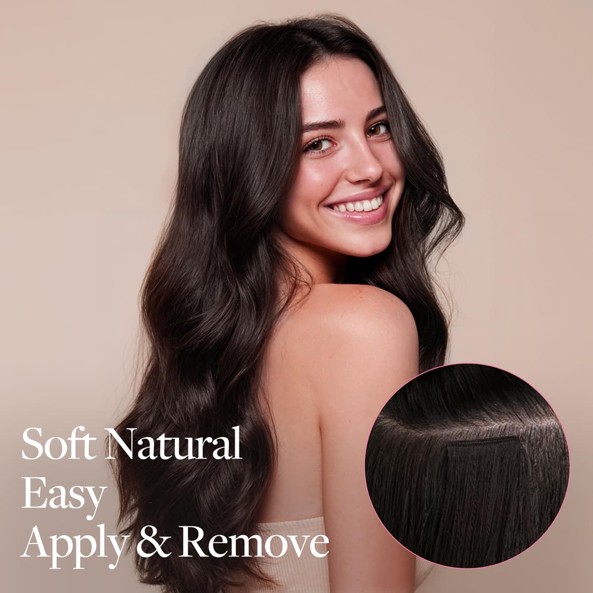 GOO GOO Clip in Hair Extensions Human Hair, 18inch 150g 9Pcs, #2 Dark Brown, Hair extensions for women, Human Hair Extensions Clip in — view 184