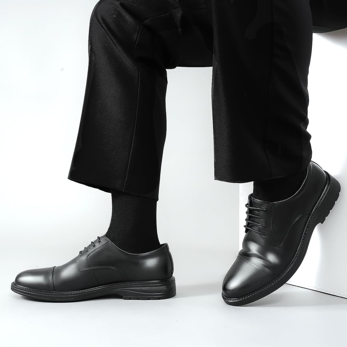 6/10 Pairs Mens Black Socks, Breathable Causal Cotton Socks Men Multipack, Soft Smart Dress Sock with Reinforced Heel & Toe, Suitable for Work and Daily Wear — view 3