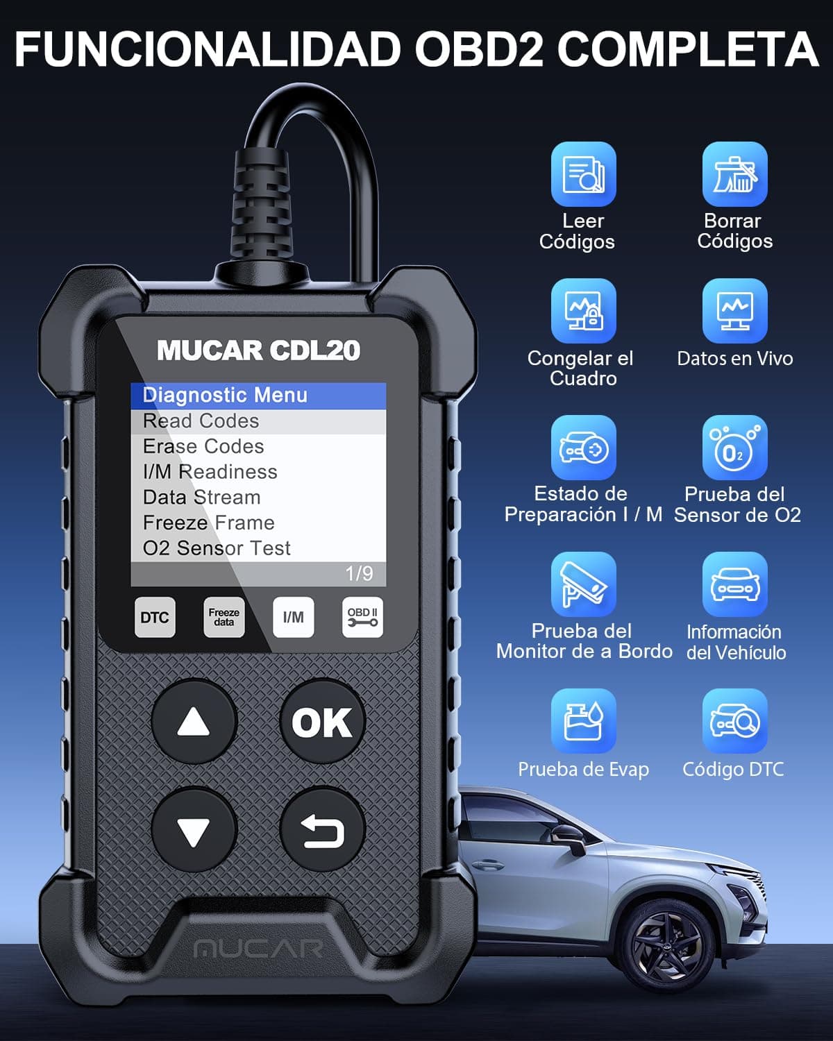 mucar OBD2 Diagnosis, CDL20 Diagnosis Car Multibrand, OBD2 Diagnosis with Engine System — view 2