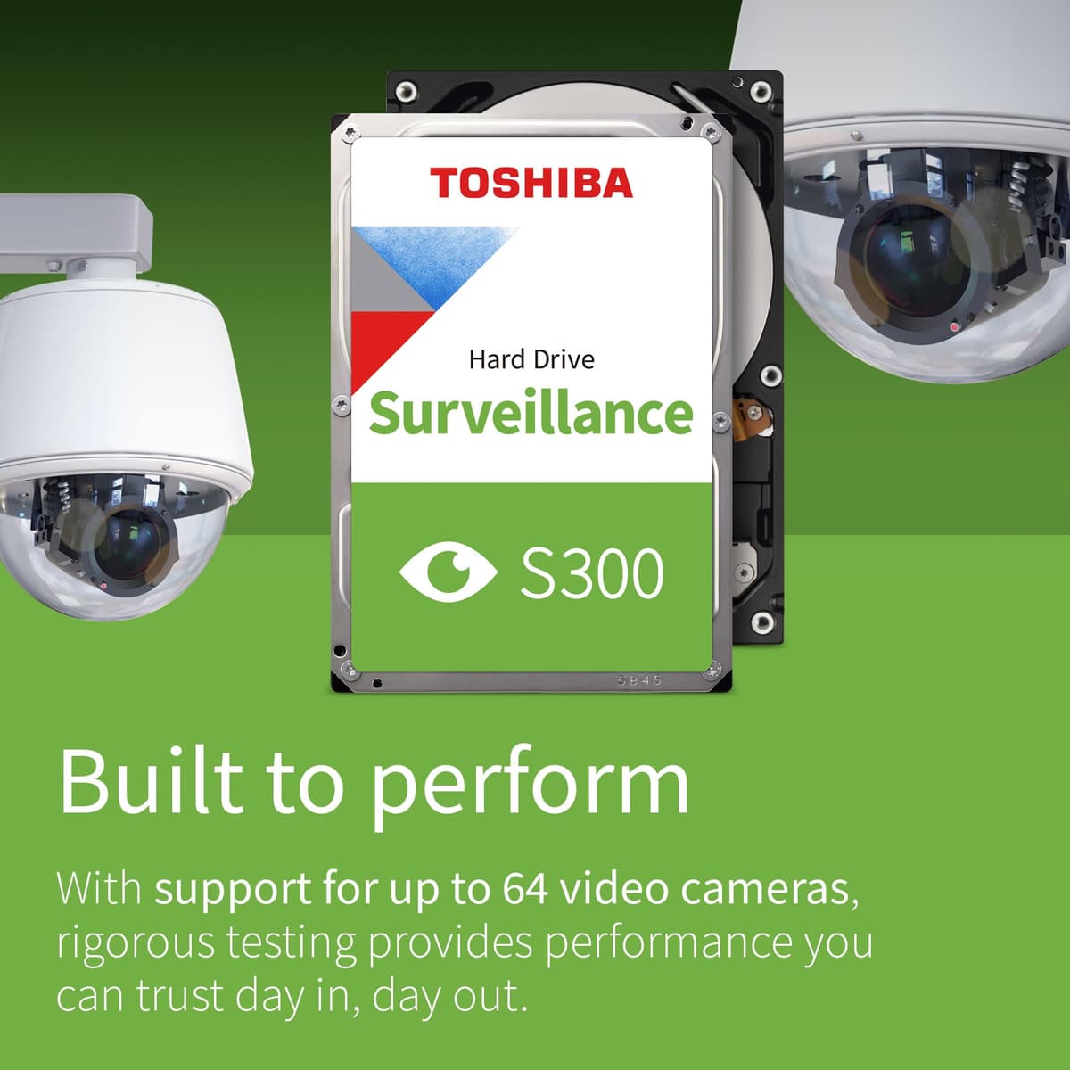 Toshiba 4TB S300 Surveillance HDD - 3.5' SATA Internal Hard Drive Supports up to 64 HD cameras at a 180TB/Year workload (HDWT720UZSVA) — view 3