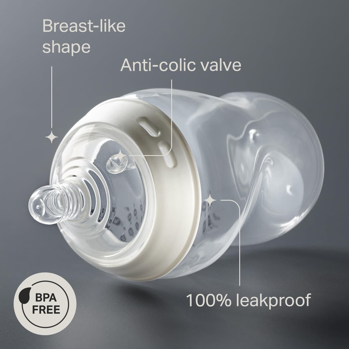 Tommee Tippee Natural Start Baby Bottles for 0m+, Pack of 6 260ml Baby Bottles, with Slow Flow Breast-Like Teat for a Natural Latch, Self-Sterilising and BPA Free, Baby Feeding Essentials, Colourful — view 4