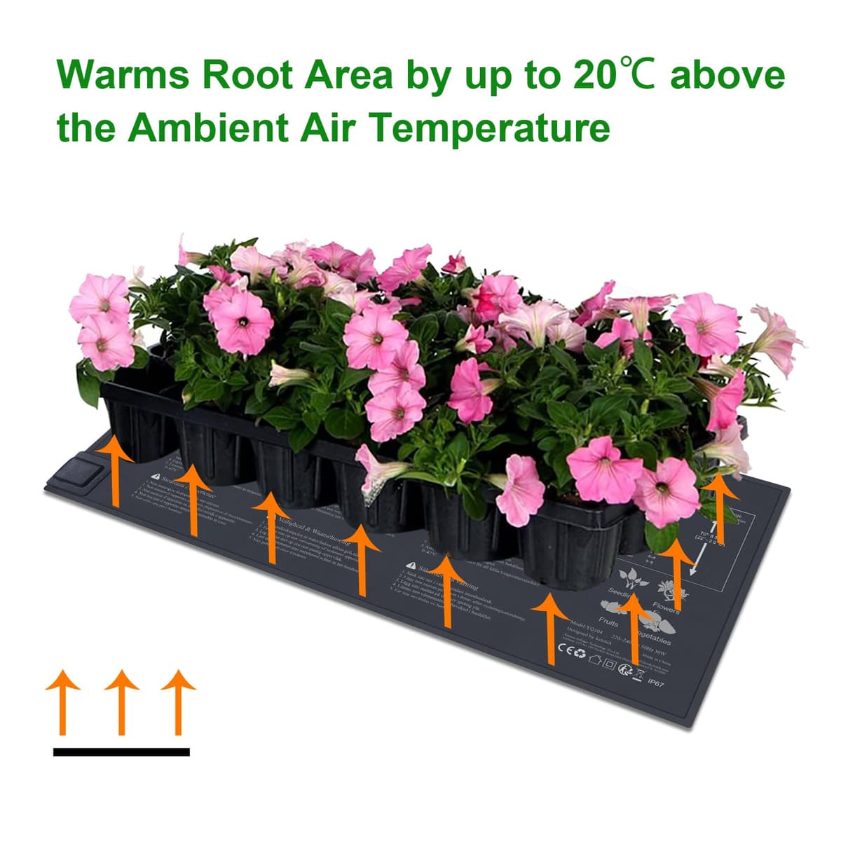 KETOTEK Manta Termica con Termostato para Plantas Semilleros 220V 30W, Alfombra Calefactora Plantas con Reguladora de Temperatura 0℃~42℃, Impermeable IP67 — view 3