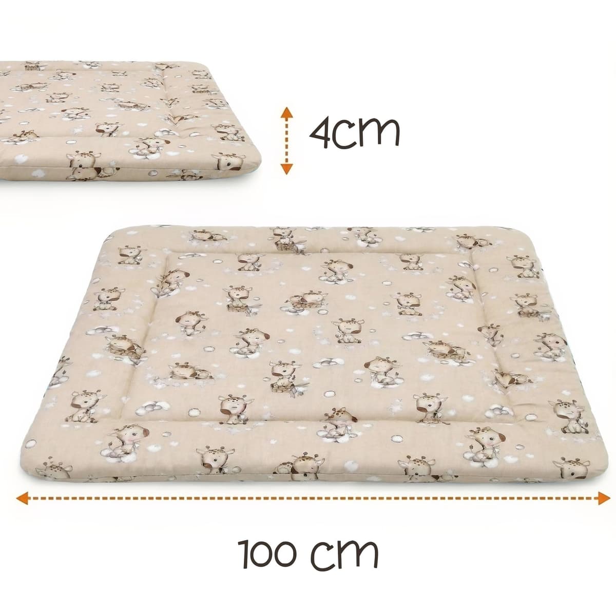 Play Mat for Baby Cotton Playmat Foldable Large - Soft Padded Floor Rug for Kids and Babies Washable Portable mat for Nursery Oeko-Tex certified — view 2